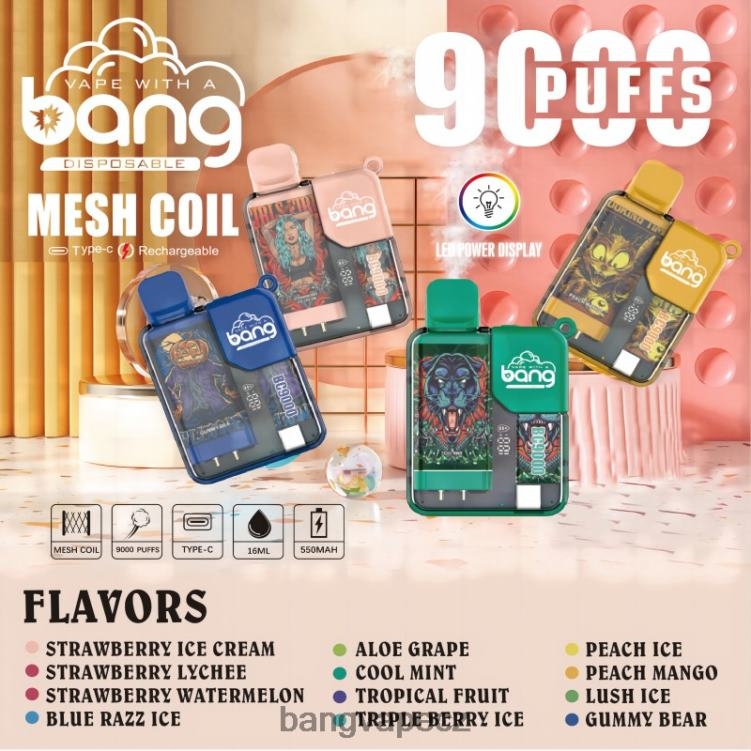 VNBN66 Bang Vape Box BC9000 předplněno 16ml jednorázový | Bang Disposable Vape Flavors