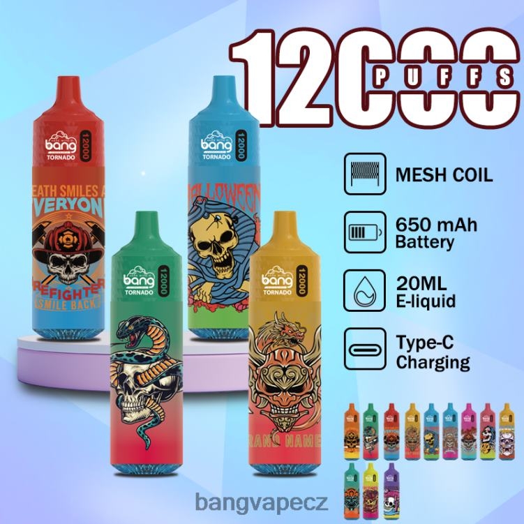VNBN64 Bang Vape Tornado 12 000 šluků s led a síťovou cívkou jednorázový | Bang Vape Brno