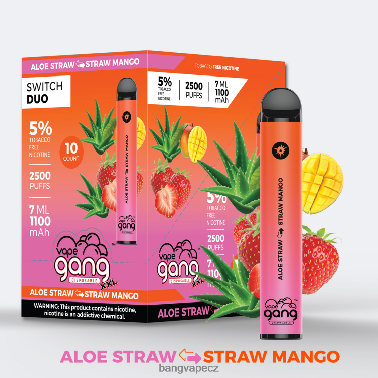 VNBN646 Vape Gang Switch Duo 2 příchutě (balení po 10 ks) červené jablko - zelené jablko | Bang Disposable Vape Flavors