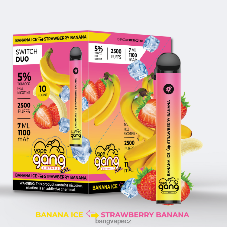 VNBN646 Vape Gang Switch Duo 2 příchutě (balení po 10 ks) červené jablko - zelené jablko | Bang Disposable Vape Flavors