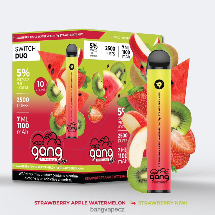 VNBN646 Vape Gang Switch Duo 2 příchutě (balení po 10 ks) červené jablko - zelené jablko | Bang Disposable Vape Flavors