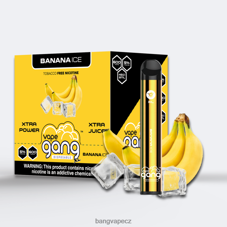 VNBN663 Vape Gang XL jednorázové vapky 600 vdechů (krabička po 10) banánový led | Bang Vape CZ