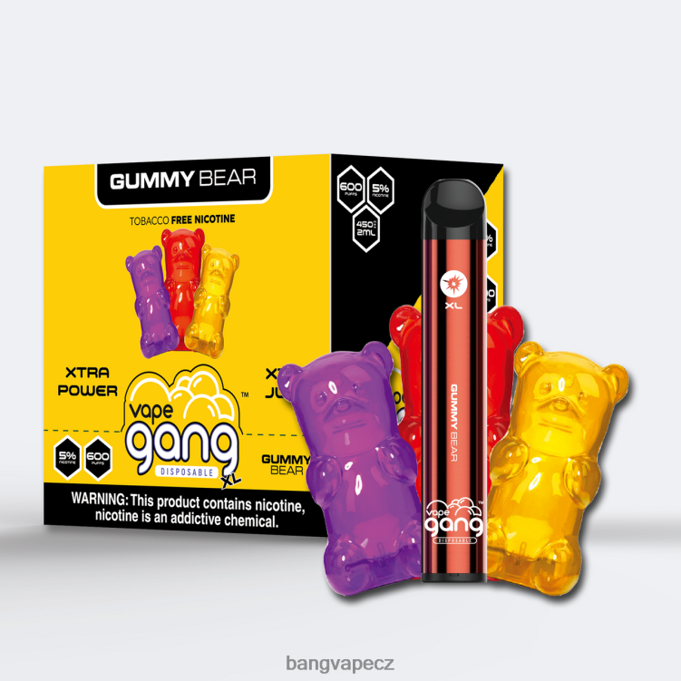 VNBN664 Vape Gang XL jednorázové vapky 600 vdechů (krabička po 10) Gumový medvídek | Vape Gang CZ