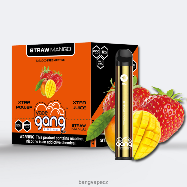 VNBN666 Vape Gang XL jednorázové vapky 600 vdechů (krabička po 10) slámové mango | Bang Vape Brno