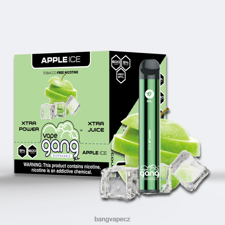 VNBN667 Vape Gang XL jednorázové vapky 600 vdechů (krabička po 10) jablečný led | Vape Gang Disposables