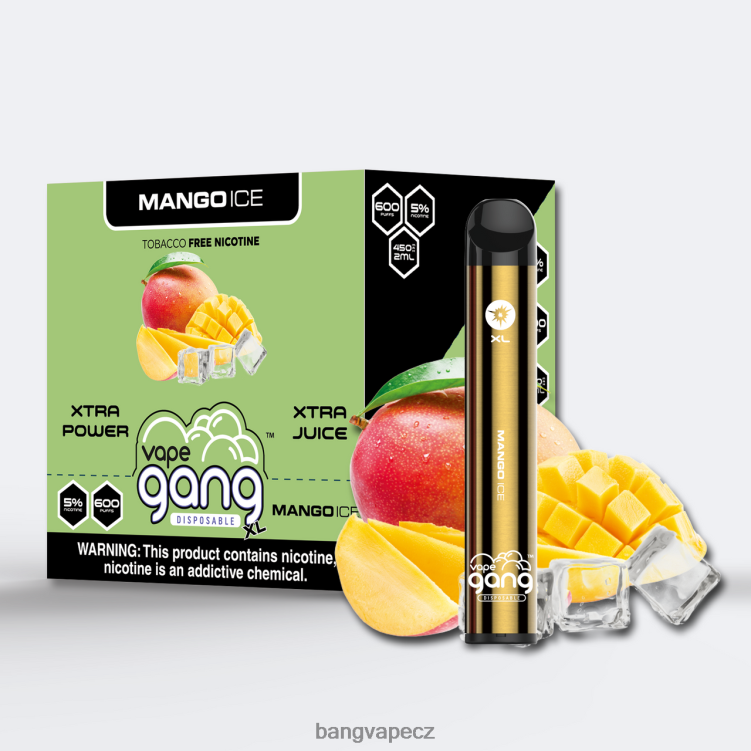 VNBN668 Vape Gang XL jednorázové vapky 600 vdechů (krabička po 10) mangový led | Bang Disposable Vape Flavors