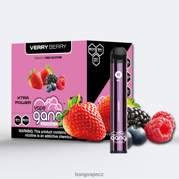 VNBN669 Vape Gang XL jednorázové vapky 600 vdechů (krabička po 10) velmi bobule | Bang Vape Disposable