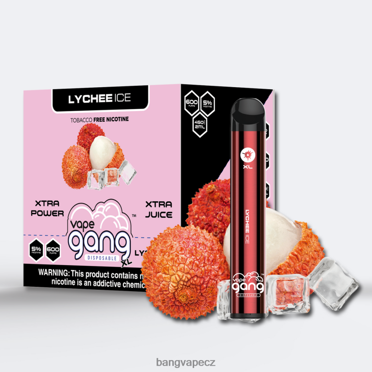 VNBN675 Vape Gang XL jednorázové vapky 600 vdechů (krabička po 10) liči led | Vape Gang Praha